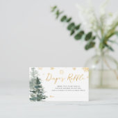 Winter Forest Gold Het is koud buiten diaperraffle Informatiekaartje (Staand voorkant)