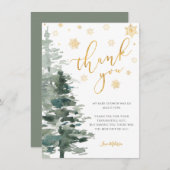 Winter Forest Gold Het is koud buiten vlak Bedankkaart (Voorkant / Achterkant)