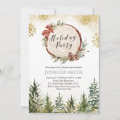 Winter Forest Holiday Kerstfeest Uitnodiging (Voorkant)