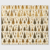 Winter Forest in Gold Wrapping Paper Cadeaupapier (Vlak)