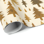 Winter Forest in Gold Wrapping Paper Cadeaupapier (Rol Hoek)