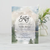 Winter Forest Lake 60ste verjaardagsfeest Kaart (Staand voorkant)