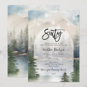 Winter Forest Lake 60ste verjaardagsfeest Kaart (Voorkant / Achterkant)