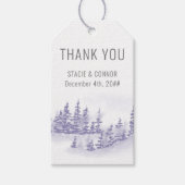Winter Forest Lavender Wedding Favor Dank je Cadeaulabel (Voorkant)