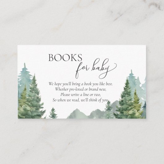 Winter Forest Luier Raffle, Boeken voor Baby Kaart (Achterkant)