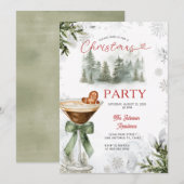 Winter Forest Martini Christmas Party Invite Kaart (Voorkant / Achterkant)