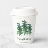 Winter Forest Merry kerst Company Papieren Bekers (Achterkant)