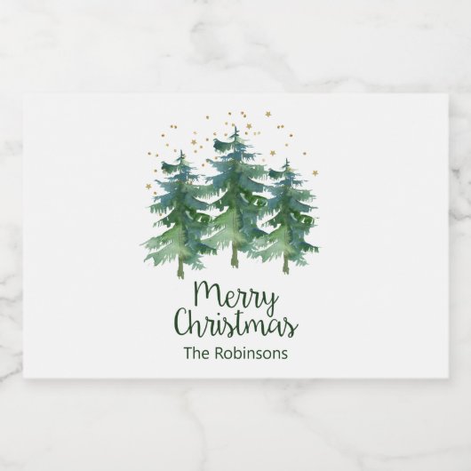 Winter Forest Merry Kerstliquor Bottle Label Likeurfles Etiket (Enkel label)