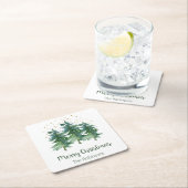 Winter Forest Merry-kerstvierkant Onderzetter (Insitu)