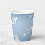 Winter Forest met Squirrels Papercut Coffee Mok Papieren Bekers (Links)