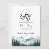 Winter Forest Mountain 80e verjaardag Kaart (Voorkant)