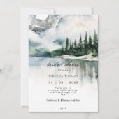 Winter Forest Mountain bruids douche uitnodiging (Voorkant)