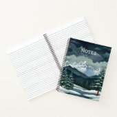Winter Forest Mountain Scene Personaliseerbaar Notitieboek (Binnen)