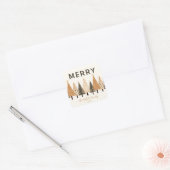 Winter Forest Neutral familienaam Vierkante Sticker (Envelop)