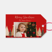 Winter Forest Neutral Landschap Foto Kerstmis Cadeaulabel (Voorkant (Horizontaal))