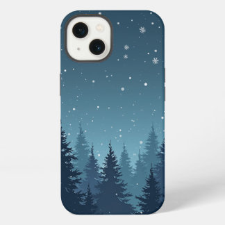 Winter Forest Night iPhone Case 13 Hoesje