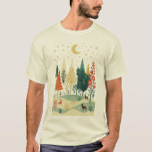 Winter Forest Night Men’s T-Shirt | Peaceful Moon  (Devant)