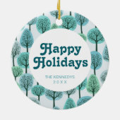 Winter Forest Pattern Keramisch Ornament (Achterkant)