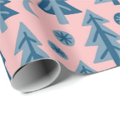 Winter Forest Pine Trees Moon Stars Gift Cadeaupapier (Rol Hoek)