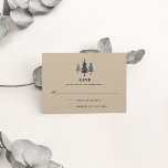 Winter Forest RSVP Card<br><div class="desc">Brown kraft RSVP card matches our rustic chic Winter Forest wedding and event invitations,  and features silhouetted pine trees in smoky navy and blue gray. Personalize with your desired RSVP date.</div>