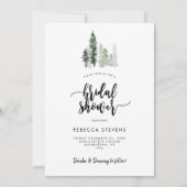 Winter Forest rustieke bruids douche uitnodiging (Voorkant)