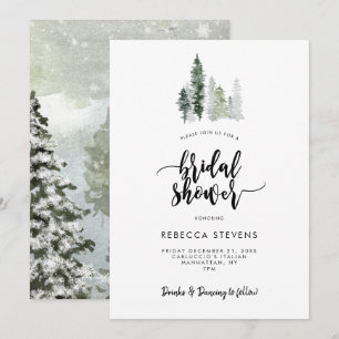 Winter Forest rustieke bruids douche uitnodiging