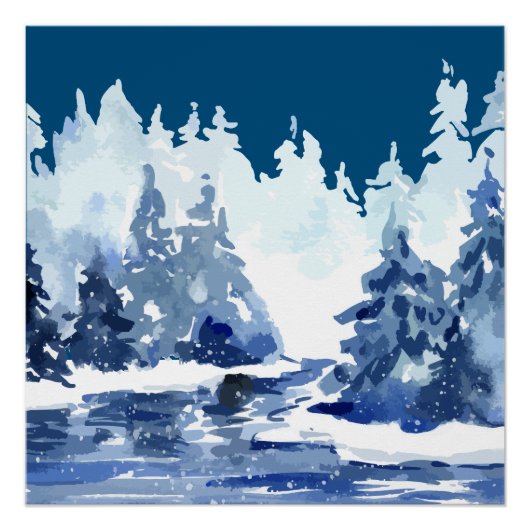 Winter Forest Scene Perfect Poster (Voorkant)
