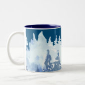 Winter Forest Scene Tweekleurige Koffiemok (Links)