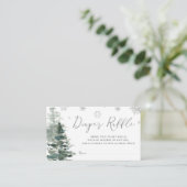 Winter Forest Silver Het is koud buiten luier Informatiekaartje (Staand voorkant)