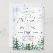 Winter Forest Silver Snowflake Weddenschap Kerstmi Kaart (Voorkant)