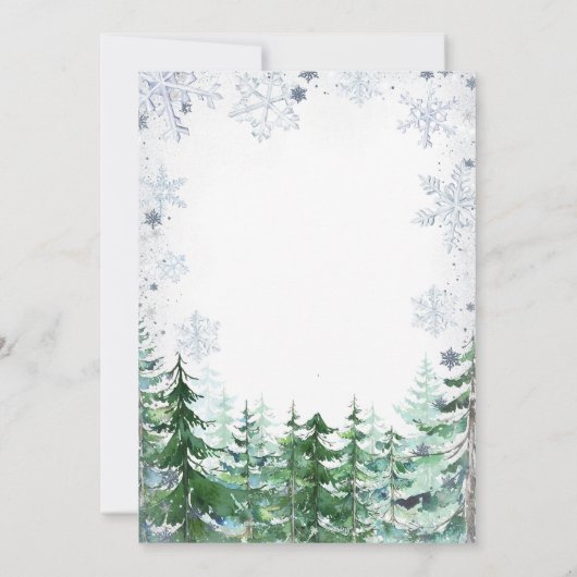 Winter Forest Silver Snowflake Weddenschap Kerstmi Kaart (Achterkant)