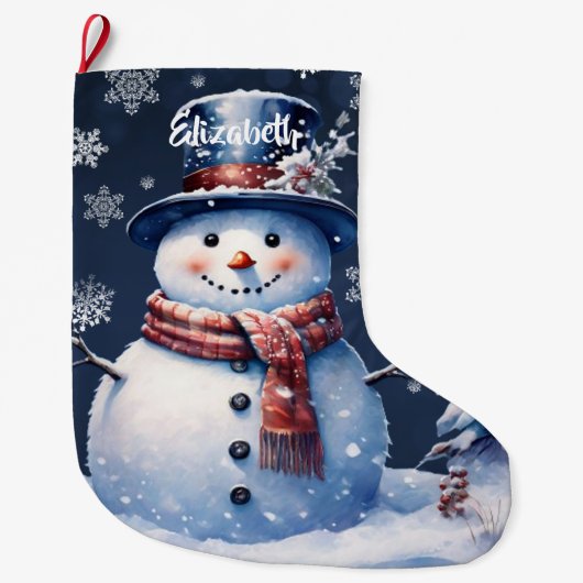 Winter Forest Sneeuwman Grote Kerstsok (Voorkant)