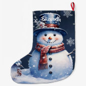 Winter Forest Sneeuwman Grote Kerstsok (Achterkant)