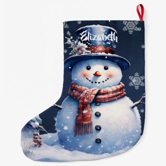 Winter Forest Sneeuwman Grote Kerstsok (Achterkant)