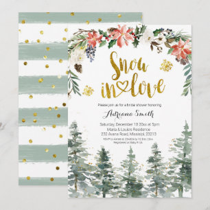 Winter Forest Snow in Love Vrijgezellenfeest Kaart