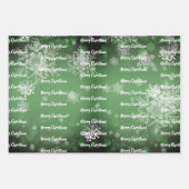 Winter Forest Snowman Kerstmis | Green Inpakpapier Vel (Voorkant 3)