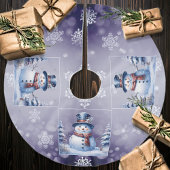 Winter Forest Snowman Kerstmis | Paars Kerstboom Rok