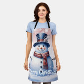 Winter Forest Snowman Kerstmis | Roze Schort