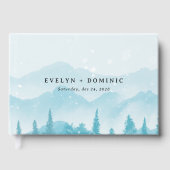 Winter Forest Snowy Mountain Wedding Gastenboek (Voorkant)