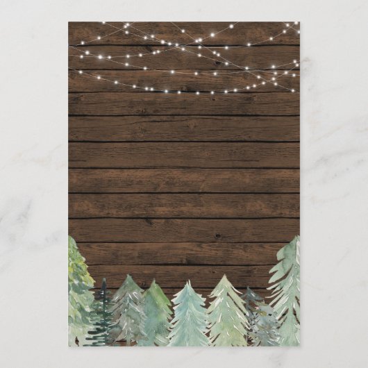 Winter Forest String Light verloving uitnodiging (Achterkant)