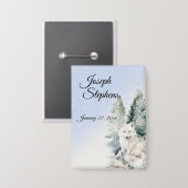 Winter Forest Watercolor Button (Voorkant / Achterkant)