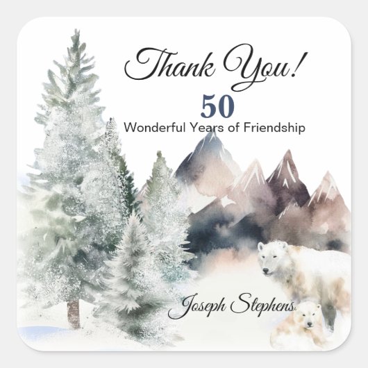 Winter Forest Watercolor Sticker (Devant)