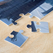 Winter Forest Watercolor Trees Blue Legpuzzel (Zijkant)