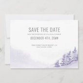 Winter Forest Waterverf Lavender Simple Save The Date (Voorkant)