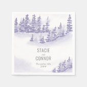 Winter Forest Waterverf Personalized Wedding Servet (Voorkant)