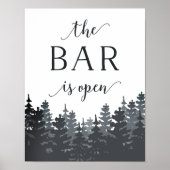 Winter Forest Wedding Bar Sign Poster (Voorkant)