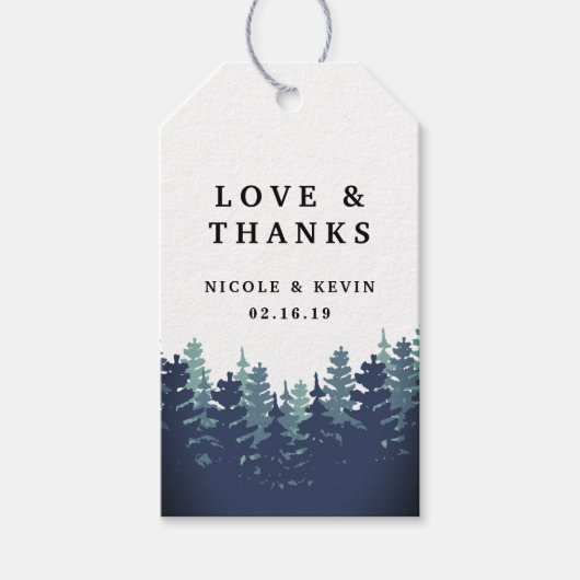 Winter Forest Wedding Dank je Cadeaulabel (Voorkant)