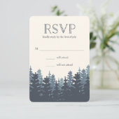 Winter Forest Wedding RSVP Kaartje (Staand voorkant)