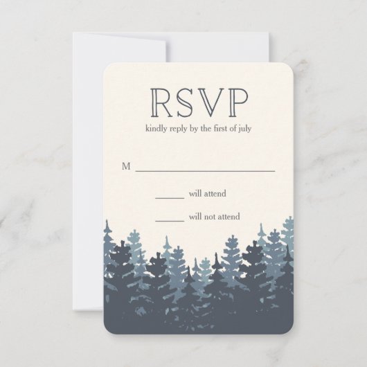 Winter Forest Wedding RSVP Kaartje (Voorkant)