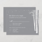 Winter Forest Wedding RSVP/Response Kaart (Voorkant / Achterkant)